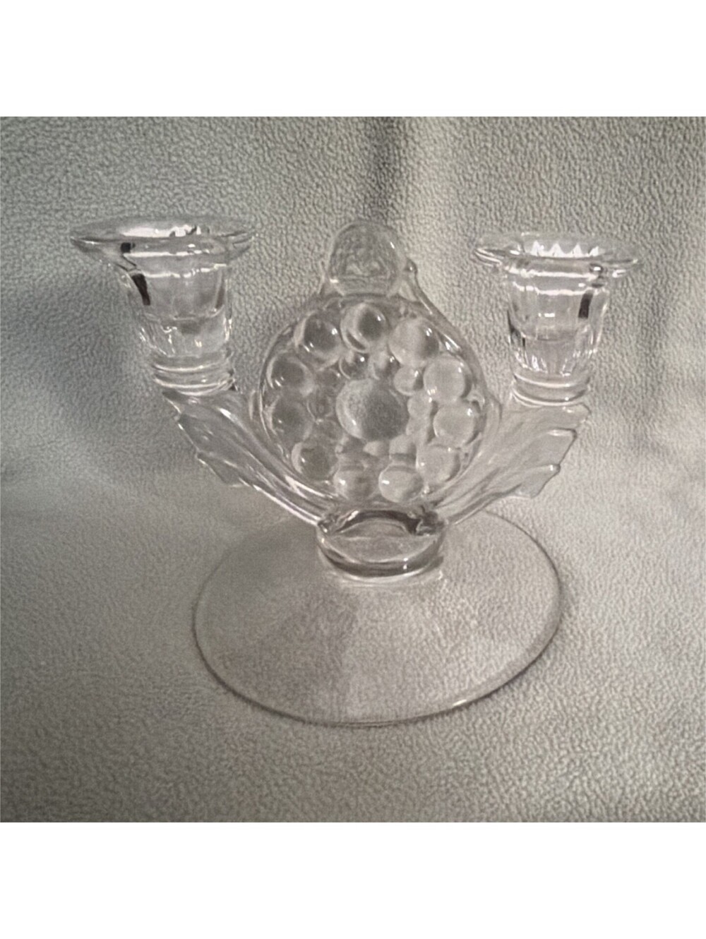 Clear Glass Double 2-Arm Decorative Candle Holder Candelabra for Taper Candles